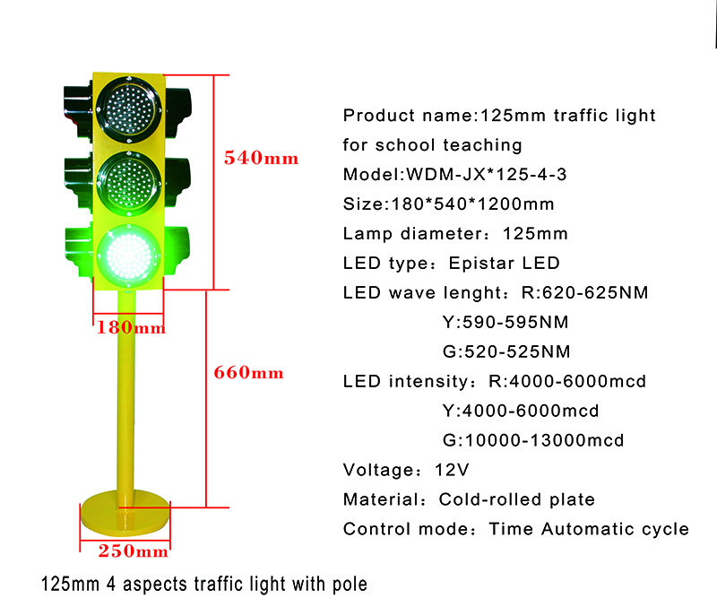 4-aspects-125mm-portable-mini-teaching-led-traffic-signal-light-wide